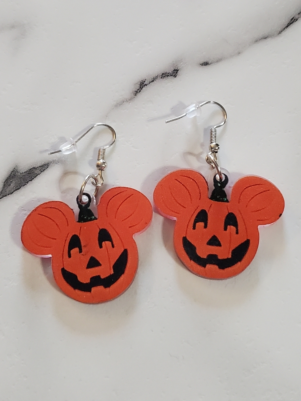 Acrylic Mickey Mouse Pumpkin Halloween Drop Earrings